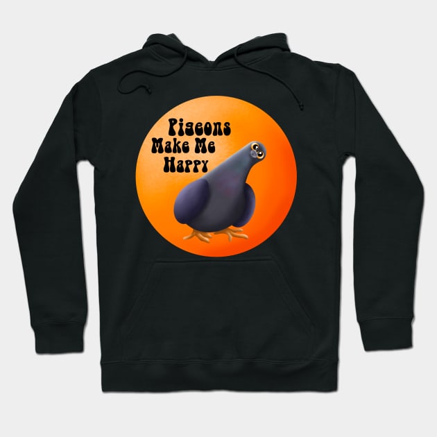 Pigeons make me happy Hoodie by BlackCatArtBB